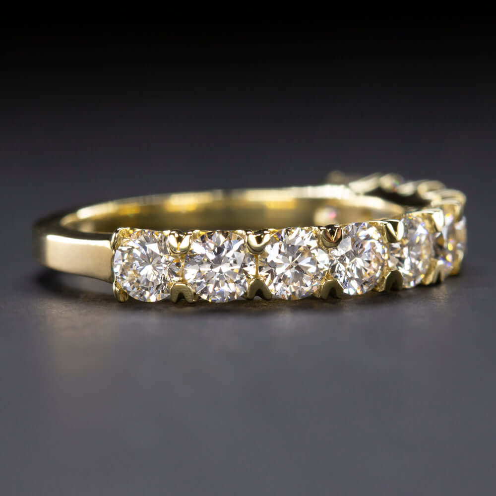 1.50ct G-H VS IDEAL CUT DIAMOND HALF ETERNITY RING WEDDING BAND 18k YELLOW GOLD
