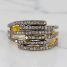NATURAL EARTH MINED DIAMOND COCKTAIL RING PAVE WIDE BAND MODERN RUSTIC 1/2 CARAT Ivy & Rose