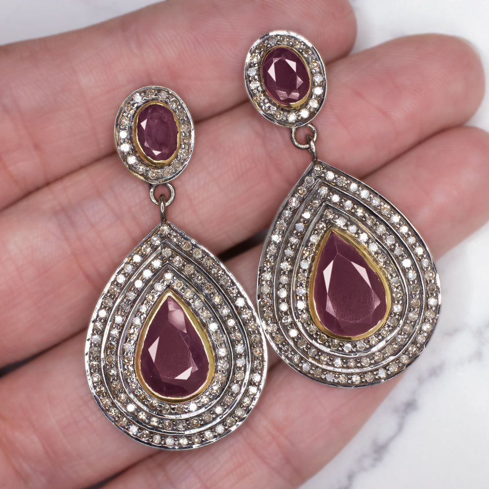 Elegant Ruby Drop Earrings For Office Lady 3mm*4mm Natural Ruby Earrings  925 Silver Ruby Jewelry Solid Silver Ruby Earrings - Stud Earrings -  AliExpress
