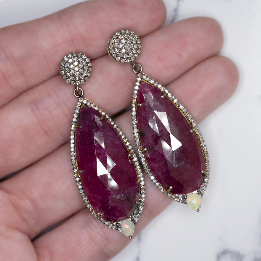 Le Vian Natural Ruby Earrings 1/4 ct tw Diamonds 14K Vanilla Gold | Jared