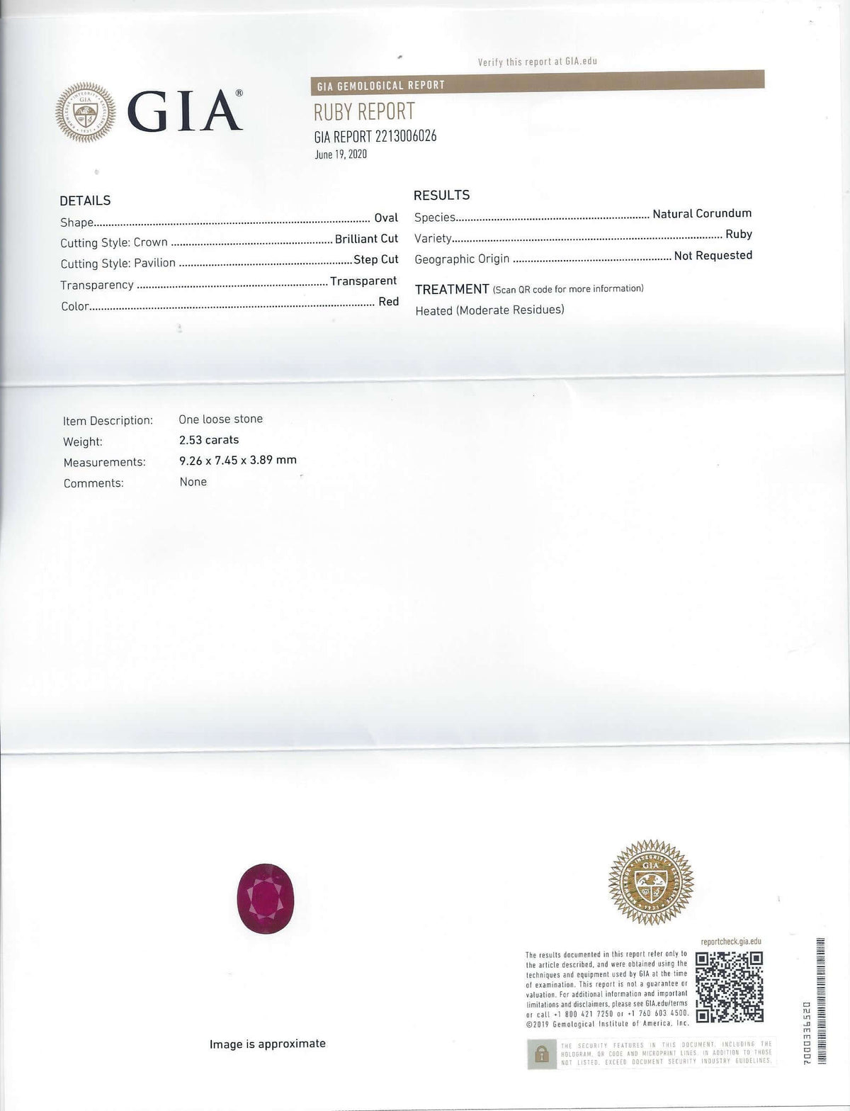 2.5 CARAT GIA CERTIFIED NATURAL RUBY OVAL SHAPE CUT LOOSE RED COCKTAIL PENDANT