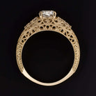 0.94ct GIA CERTIFIED DIAMOND VINTAGE ENGAGEMENT RING YELLOW GOLD ROUND FILIGREE Ivy & Rose