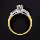 VERY GOOD CUT DIAMOND 18k ENGAGEMENT RING I SI1-SI2 ROUND GOLD TAPERED BAGUETTE Ivy & Rose