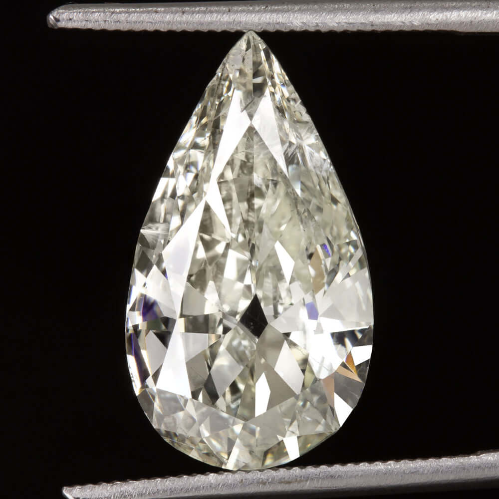 4.5 CARAT PEAR CUT DIAMOND J SI2 VINTAGE NATURAL TEARDROP SHAPE ESTATE LOOSE