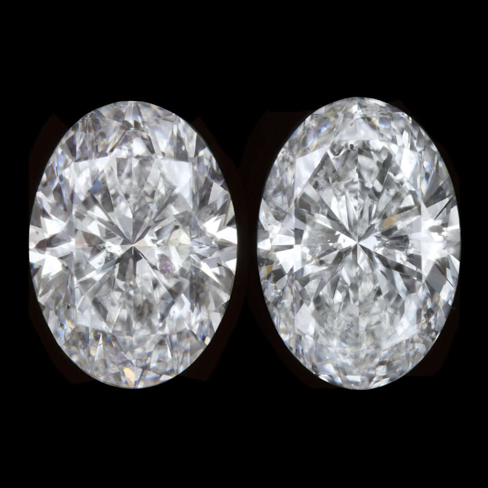2 CARAT E-F SI OVAL SHAPE CUT DIAMOND STUD DANGLE EARRINGS MATCHING PAIR 2ct