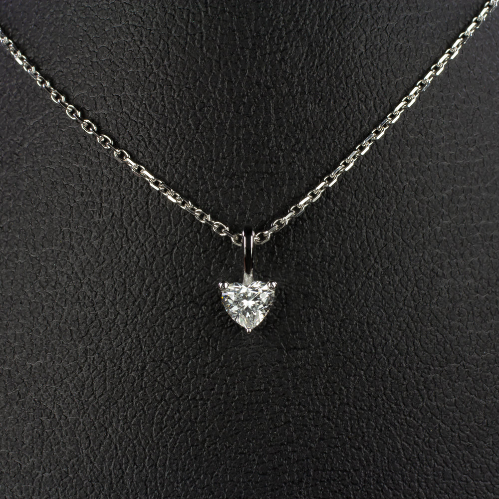 Diamond Heart Necklace 1 ct tw Round 14K Yellow Gold
