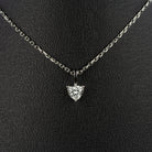 HEART SHAPE CUT NATURAL DIAMOND NECKLACE MINIMALIST CHARM PENDANT 14k WHITE GOLD