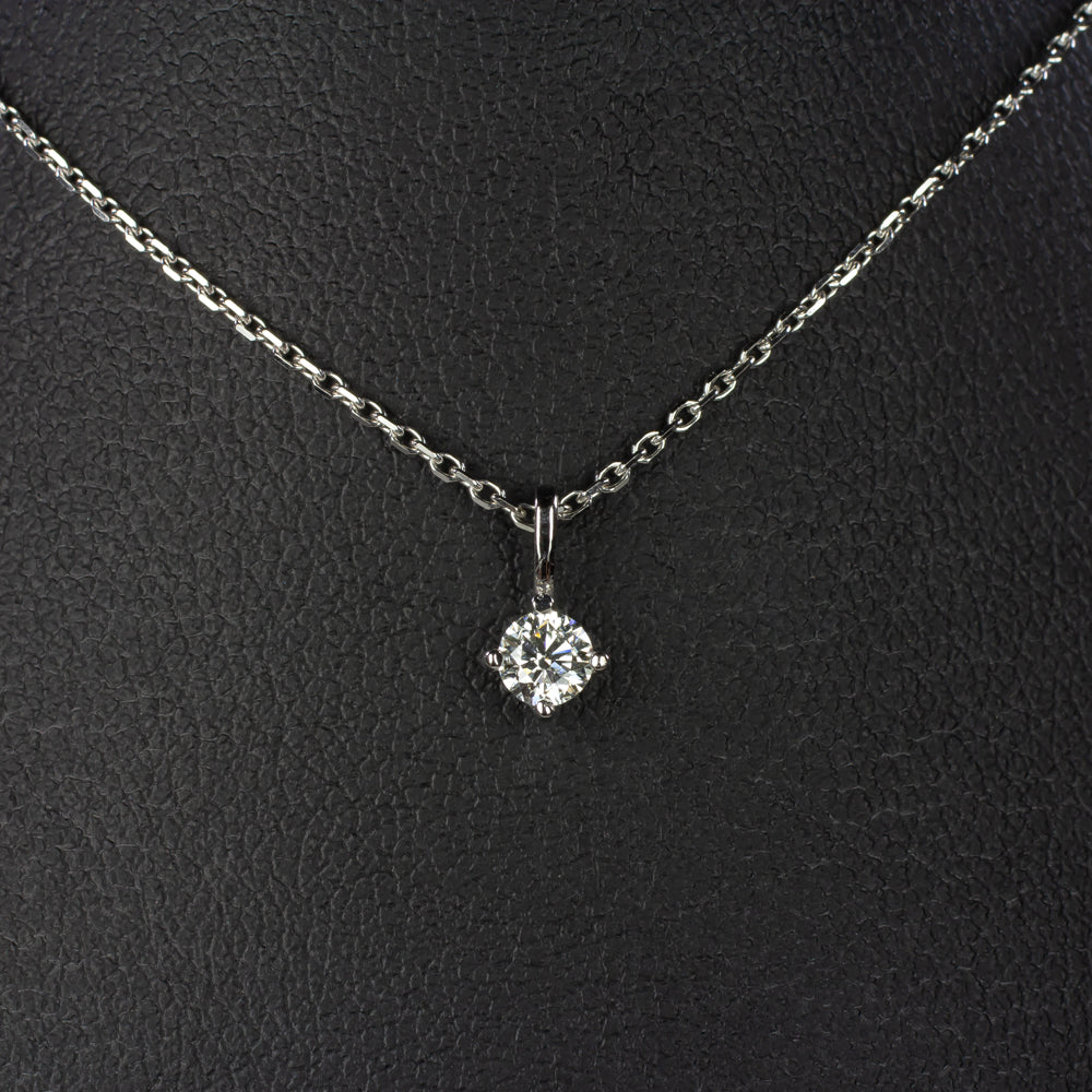 ROUND BRILLIANT CUT NATURAL DIAMOND NECKLACE MINIMALIST CHARM PENDANT 14k DAINTY