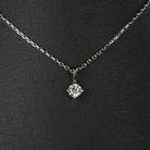 ROUND BRILLIANT CUT NATURAL DIAMOND NECKLACE MINIMALIST CHARM PENDANT 14k DAINTY