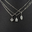 HEART SHAPE CUT NATURAL DIAMOND NECKLACE MINIMALIST CHARM PENDANT 14k WHITE GOLD