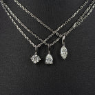 PEAR SHAPE CUT NATURAL DIAMOND NECKLACE MINIMALIST CHARM PENDANT 14k WHITE GOLD