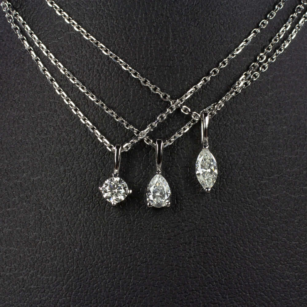 EMERALD SHAPE CUT NATURAL DIAMOND NECKLACE MINIMALIST CHARM PENDANT 14k DAINTY