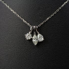 HEART SHAPE CUT NATURAL DIAMOND NECKLACE MINIMALIST CHARM PENDANT 14k WHITE GOLD