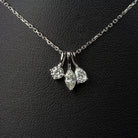 PEAR SHAPE CUT NATURAL DIAMOND NECKLACE MINIMALIST CHARM PENDANT 14k WHITE GOLD
