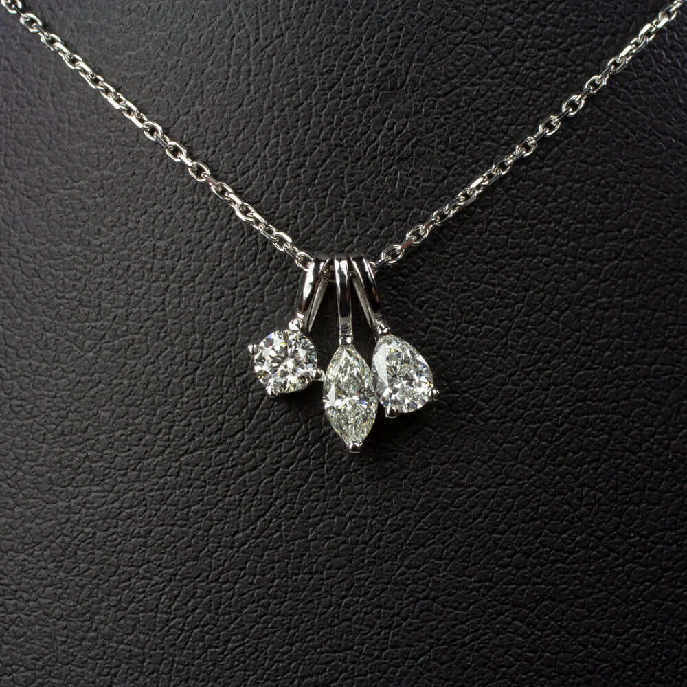 EMERALD SHAPE CUT NATURAL DIAMOND NECKLACE MINIMALIST CHARM PENDANT 14k DAINTY