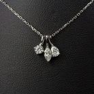 EMERALD SHAPE CUT NATURAL DIAMOND NECKLACE MINIMALIST CHARM PENDANT 14k DAINTY