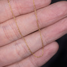 SOLID 14K YELLOW GOLD 16in CABLE CHAIN 0.5mm DAINTY CLASSIC LADIES NECKLACE THIN