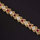 2.75ct NATURAL BURMA RUBY DIAMOND TENNIS BRACELET 22gm 14k YELLOW GOLD CLASSIC Ivy & Rose