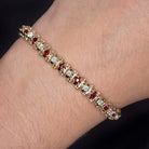 2.75ct NATURAL BURMA RUBY DIAMOND TENNIS BRACELET 22gm 14k YELLOW GOLD CLASSIC Ivy & Rose