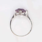 7.5ct VINTAGE AMETHYST COCKTAIL RING 14K WHITE GOLD LONG PURPLE ART DECO ESTATE Ivy & Rose