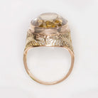 8.25ct VINTAGE GEMSTONE 14K ROSE GOLD COCKTAIL RING OVAL CUT BEZEL YELLOW ESTATE