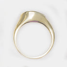 VINTAGE RHODOLITE GARNET DIAMOND COCKTAIL RING YELLOW GOLD EAST WEST GEOMETRIC
