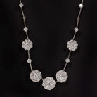 2.61ct CERTIFIED NATURAL DIAMOND NECKLACE 18K WHITE GOLD CLUSTER DROP PENDANT