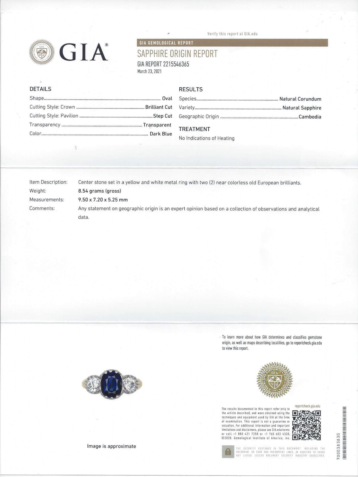 4.2ct GIA CERTIFIED SAPPHIRE DIAMOND VINTAGE RING ROYAL BLUE CUT HALO COCKTAIL