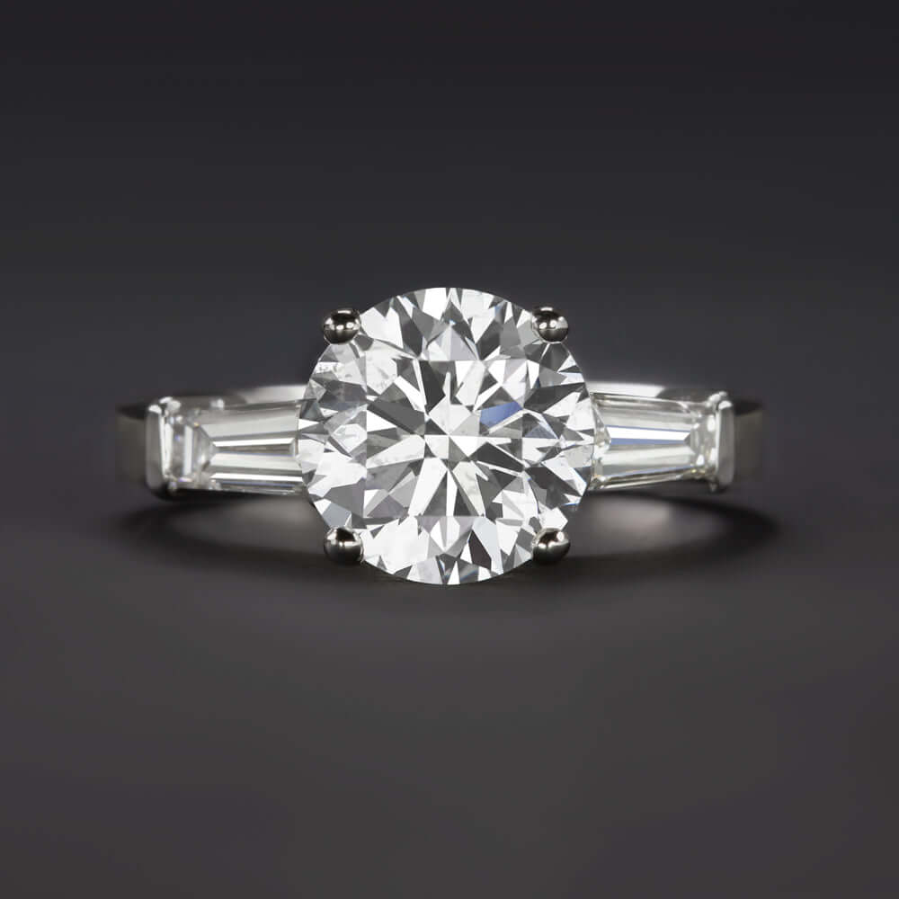 Round cut diamond engagement rings platinum Clearance