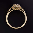 1.18ct OVAL SHAPE CUT DIAMOND ENGAGEMENT RING HALO YELLOW GOLD VINTAGE 1 CARAT