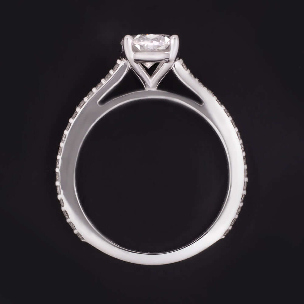 1.79ct F SI OVAL CUT DIAMOND ENGAGEMENT RING WHITE GOLD COCKTAIL NATURAL PAVE