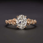 1.55ct OVAL DIAMOND ENGAGEMENT RING ROSE GOLD FLORAL FLOWER COCKTAIL 1.5 CARAT