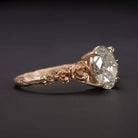 1.55ct OVAL DIAMOND ENGAGEMENT RING ROSE GOLD FLORAL FLOWER COCKTAIL 1.5 CARAT