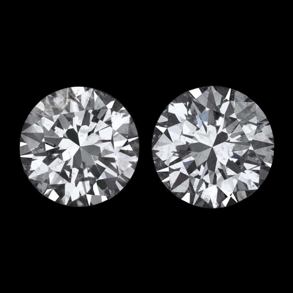 E-F COLOR 5mm NATURAL DIAMOND STUD EARRINGS CLEAN ROUND