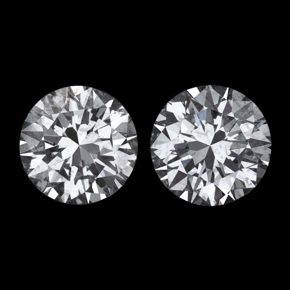E-F COLOR 5mm .91ct NATURAL DIAMOND STUD EARRINGS CLEAN ROUND BRILLIANT PAIR 1ct