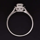 F-G SI2 0.87ct DIAMOND HALO ENGAGEMENT RING 18k WHITE GOLD NATURAL ROUND CUT