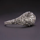VINTAGE G-H VS1 DIAMOND ENGAGEMENT RING 18k WHITE GOLD FILIGREE ART DECO 1920 Ivy & Rose