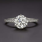 1.78ct EXCELLENT CUT DIAMOND ENGAGEMENT RING PLATINUM ROUND BRILLIANT PAVE BAND