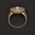0.84ct VS2 OLD EUROPEAN CUT DIAMOND COCKTAIL RING YELLOW GOLD FILIGREE VINTAGE