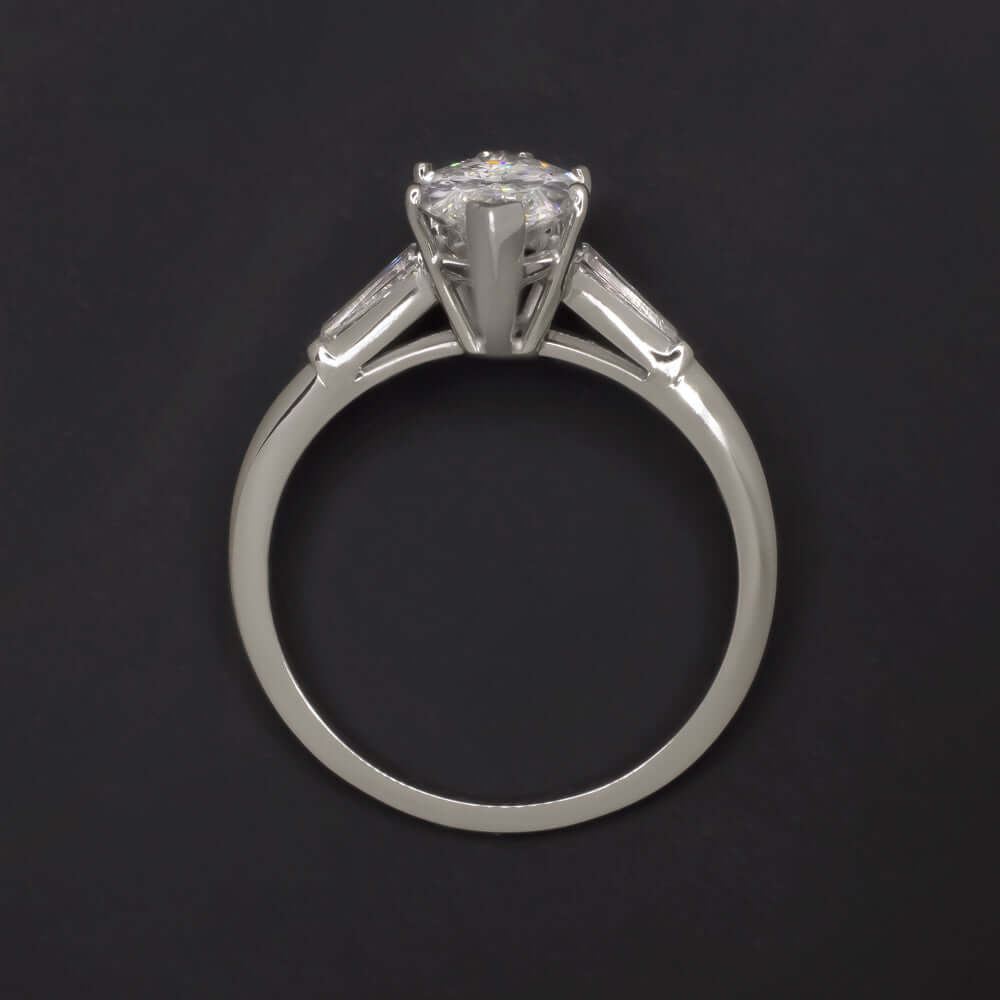 1.68ct GIA CERTIFIED G SI2 DIAMOND ENGAGEMENT RING PLATINUM MARQUISE CUT 3 STONE