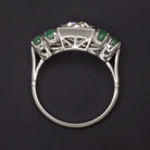 1.19ct CERTIFIED OLD MINE CUT DIAMOND ENGAGEMENT RING EMERALD PLATINUM VINTAGE