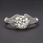 1.39c CERTIFIED H-I SI1 OLD MINE CUT DIAMOND ENGAGEMENT RING 18k VINTAGE ANTIQUE