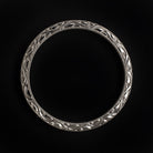 HAND ENGRAVED PLATINUM WEDDING BAND VINTAGE STYLE STACKING RING ART DECO STYLE