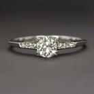0.71ct VINTAGE H VS1 OLD MINE CUT DIAMOND 18K ENGAGEMENT RING WHITE GOLD ANTIQUE