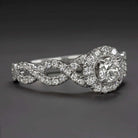 0.80ct DIAMOND ENGAGEMENT RING TWIST SHANK INFINITI ROUND BRILLIANT CUT NATURAL