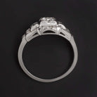 ART DECO OLD CUT DIAMOND ENGAGEMENT RING 18k WHITE GOLD COCKTAIL VINTAGE ESTATE