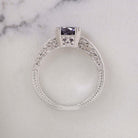 2 CARAT PURPLE SPINEL NATURAL DIAMOND RING 14k WHITE GOLD VINTAGE STYLE COCKTAIL