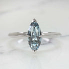 BLUE SPINEL SOLITAIRE RING WHITE GOLD MARQUISE CUT NATURAL COCKTAIL ENGAGEMENT Ivy & Rose