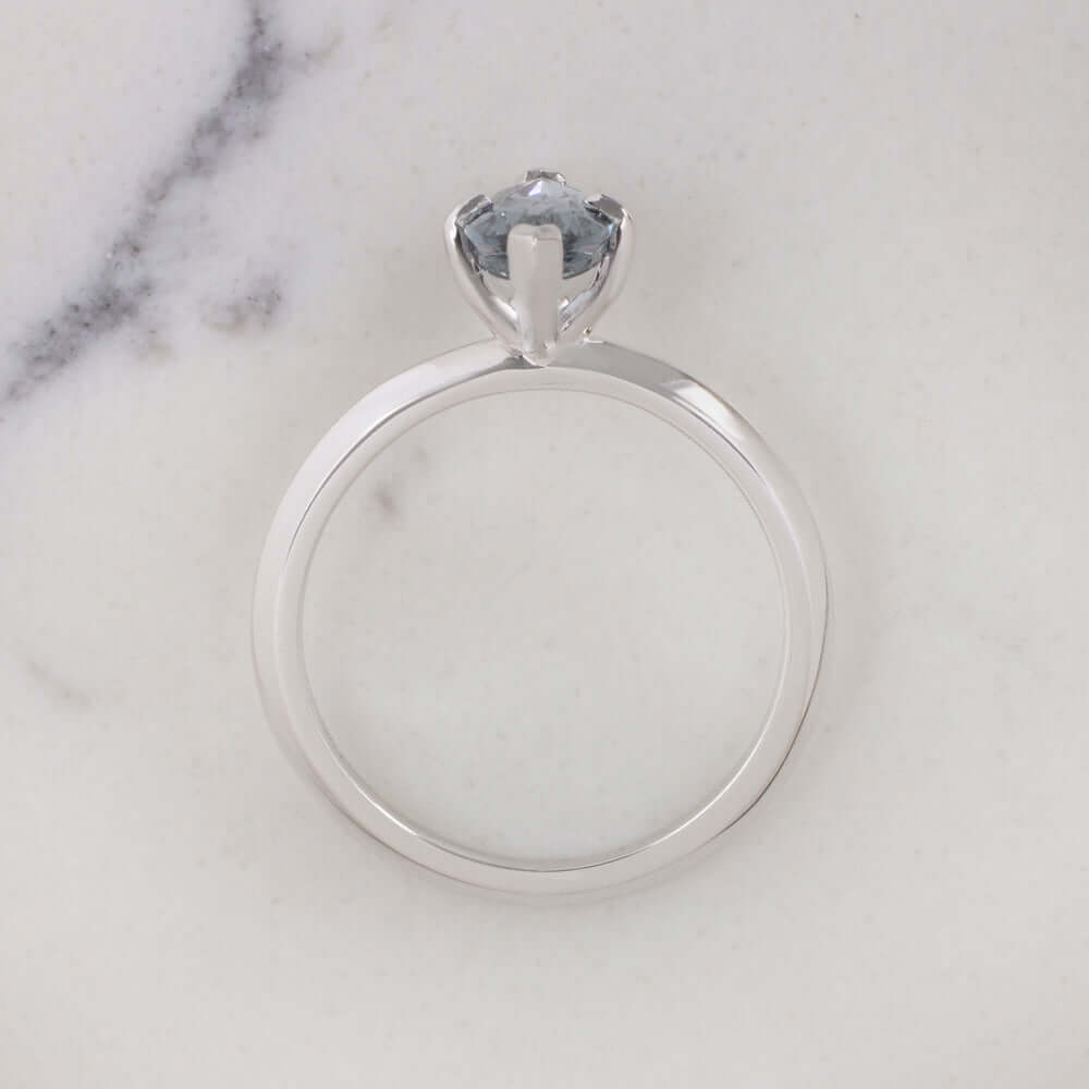 BLUE SPINEL SOLITAIRE RING WHITE GOLD MARQUISE CUT NATURAL COCKTAIL ENGAGEMENT Ivy & Rose