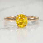 2.27ct YELLOW SAPPHIRE SOLITAIRE RING 14k ROSE GOLD NATURAL COCKTAIL ENGAGEMENT